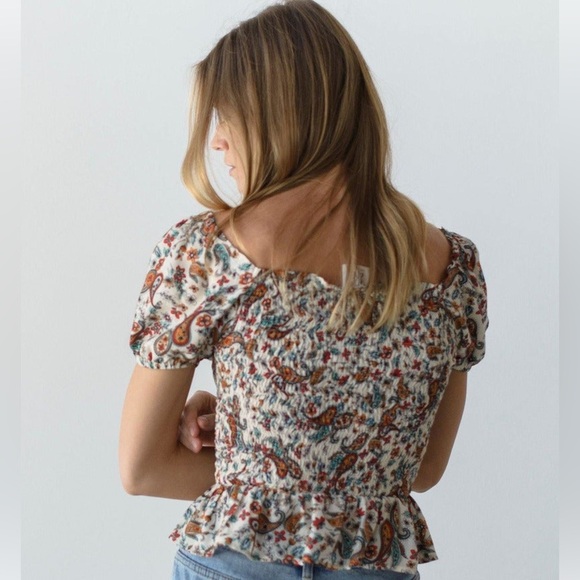 Like new: DRA Baroque Print Peplum Top - S - Picture 3 of 5